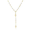 14K Tri-Color Gold Rosary Chain Necklace