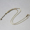 14K Tri-Color Gold Rosary Chain Necklace