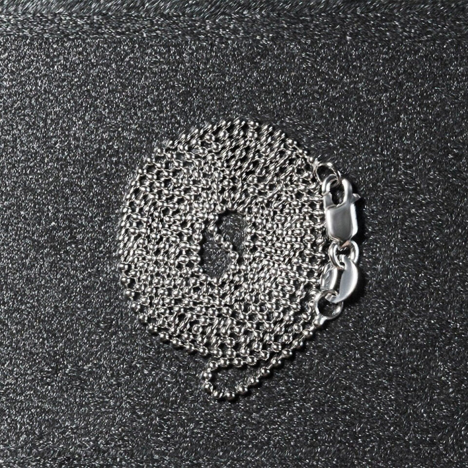 14K White Gold Bead Chain 1.0mm