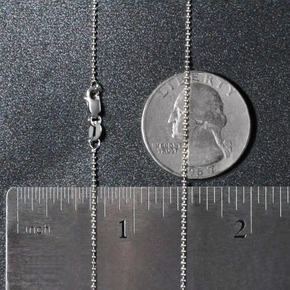 14K White Gold Bead Chain 1.0mm