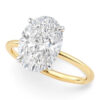 5 ct tw lab-grown diamond solitaire oval ring in solid 14K yellow gold, engagement ring, view 2