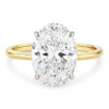 5 ct tw lab-grown diamond solitaire oval ring in solid 14K yellow gold, engagement ring