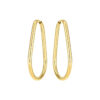 Pear hoop earrings in solid 14K yellow gold, view 2