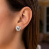 14K White Gold Earrings Love