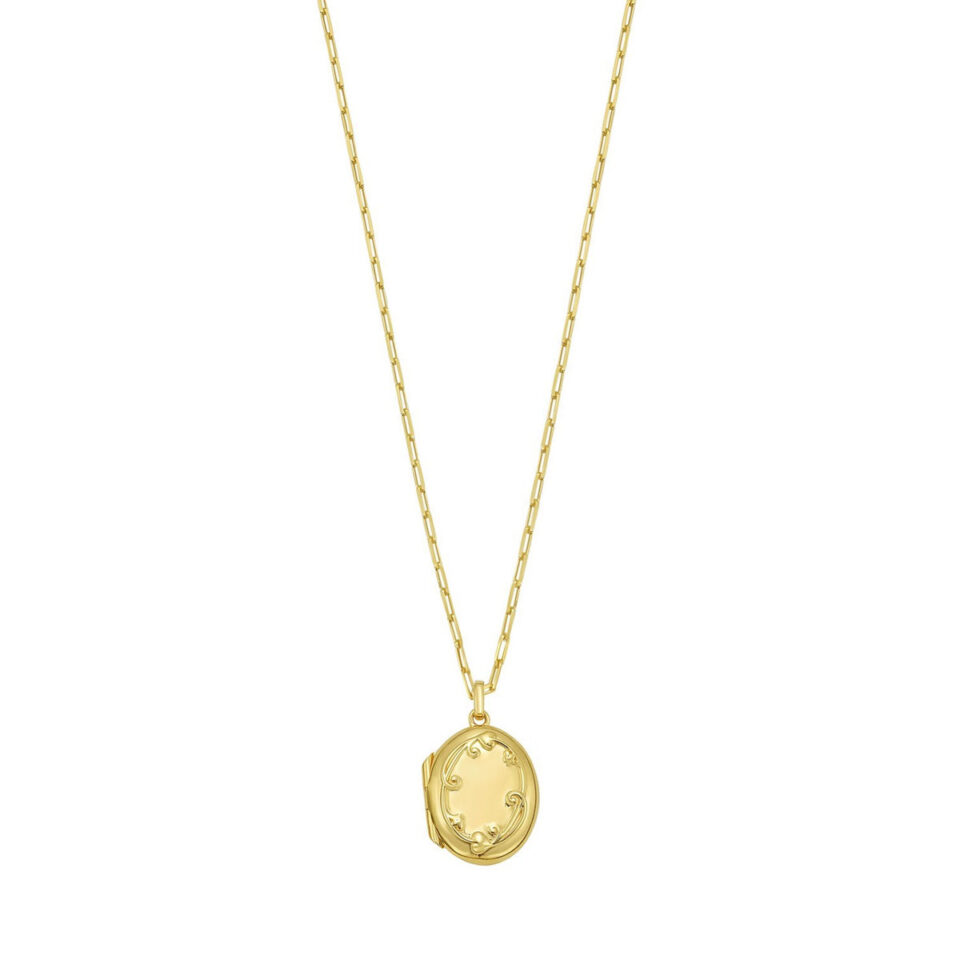 Sterling Silver, Gold Plated Oval Necklace