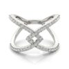1/2 ct tw lab-grown diamond fancy entwined ring in solid 14K white gold, view 2