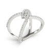 1/2 ct tw lab-grown diamond fancy entwined ring in solid 14K white gold, view 3