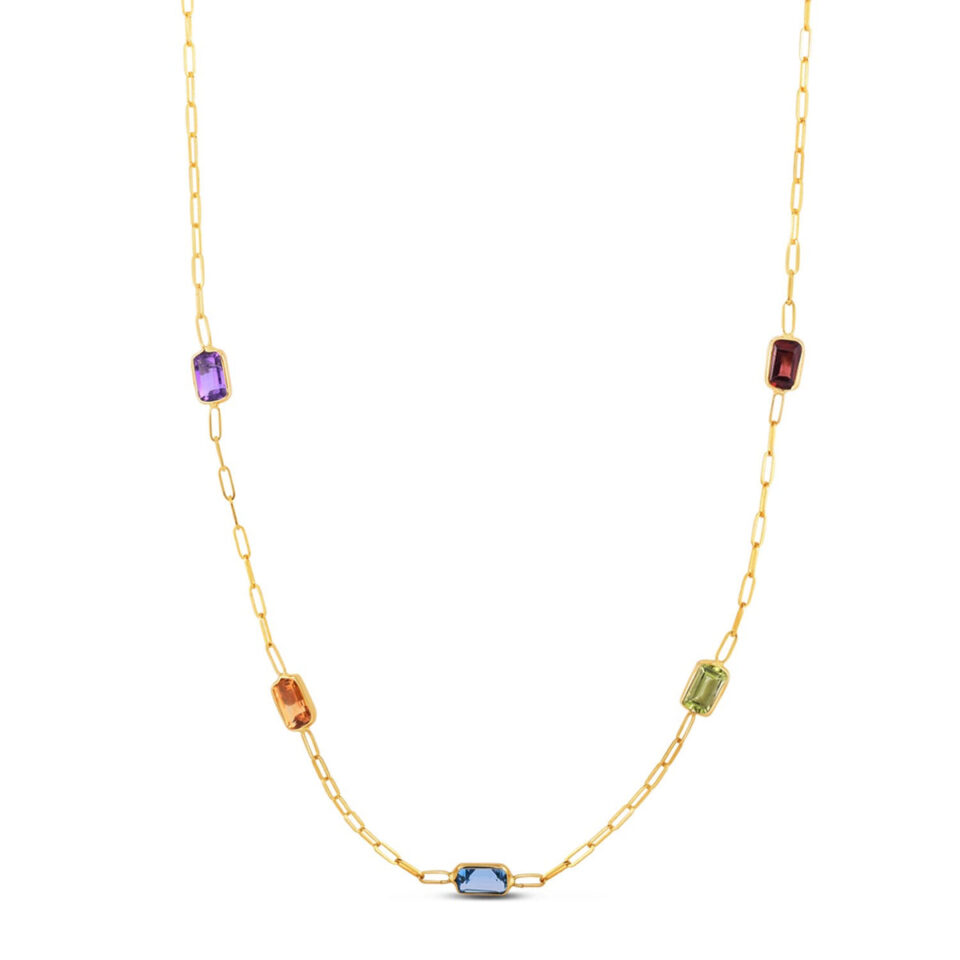 14K Yellow Gold Paperclip Necklace