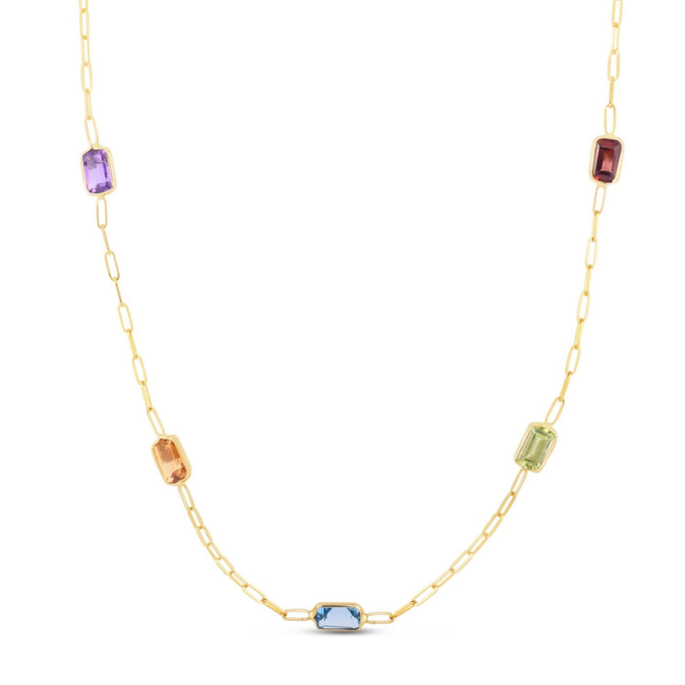14K Yellow Gold Paperclip Necklace