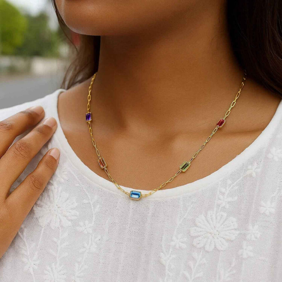 14K Yellow Gold Paperclip Necklace