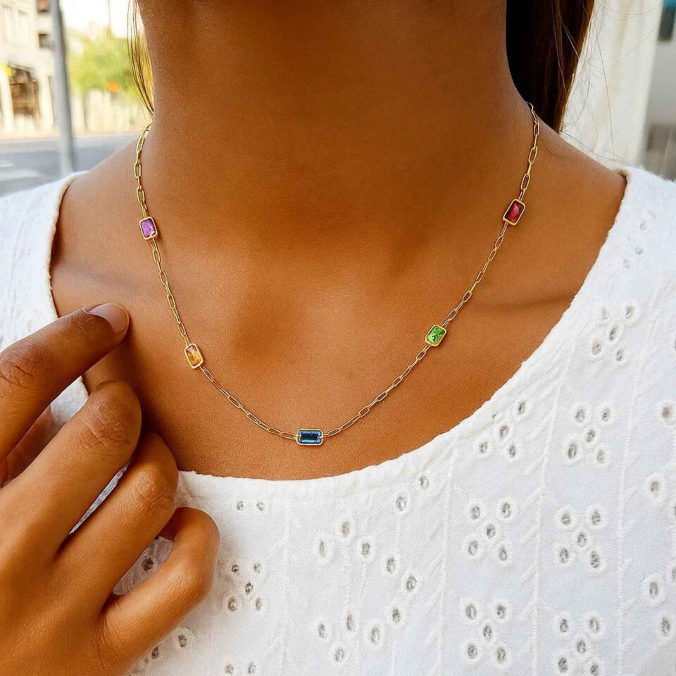 14K Yellow Gold Paperclip Necklace