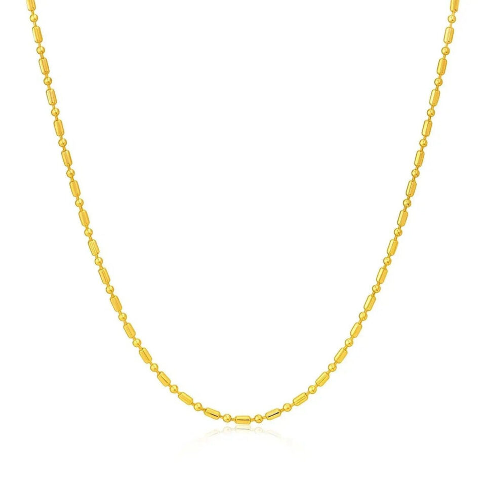 14K Yellow Gold Bead Chain 0.90mm