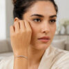 1.00mm bracelet in solid 14K white gold, view 4