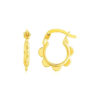 14K Yellow Gold Hoop Earrings Scalloped