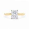 2 ct tw lab-grown diamond radiant solitaire ring in solid 10K yellow gold, engagement ring