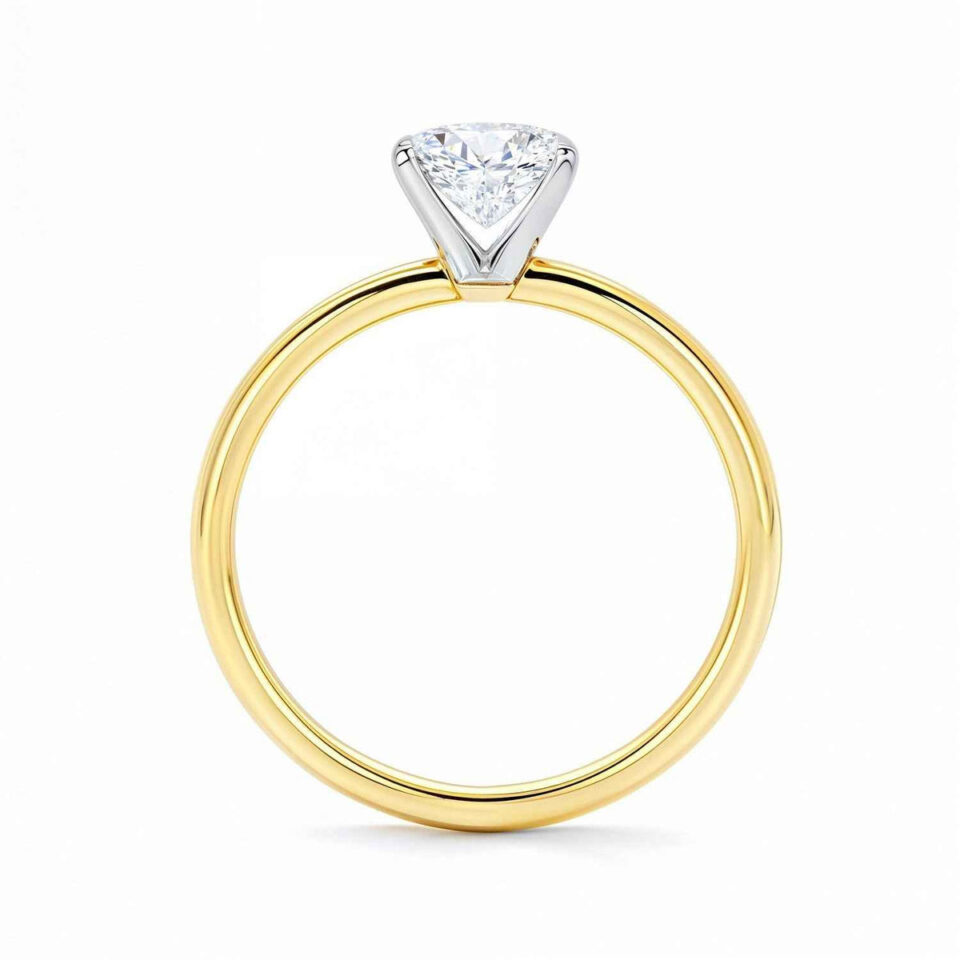 2 ct tw lab-grown diamond radiant solitaire ring in solid 10K yellow gold, engagement ring, view 4