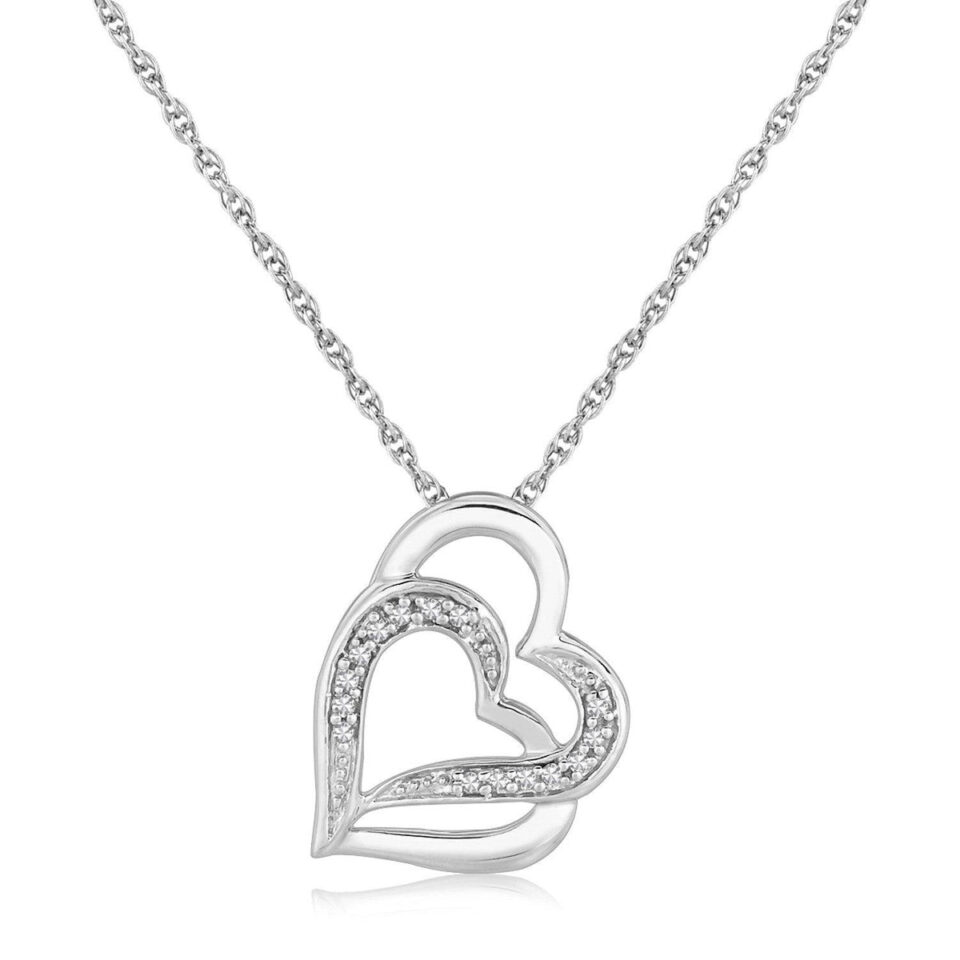 Sterling Silver Heart Lab-Grown Diamond Pendant