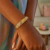 14K Yellow Gold Twist Bangle, 10 mm