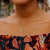 14K Yellow Gold Circle Lab-Grown Diamond Necklace