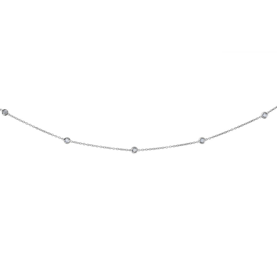 14K White Gold Lab-Grown Diamonds by the Yard Necklace