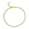 Faceted bead and freshwater pearl bracelet in solid 14K yellow gold