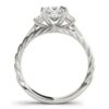 Princess lab-grown diamond ring in solid 14K white gold, view 2