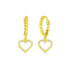 Beaded hoop earrings in solid 14K two-tone gold
