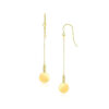 14K Yellow Gold Bead Drop Earrings