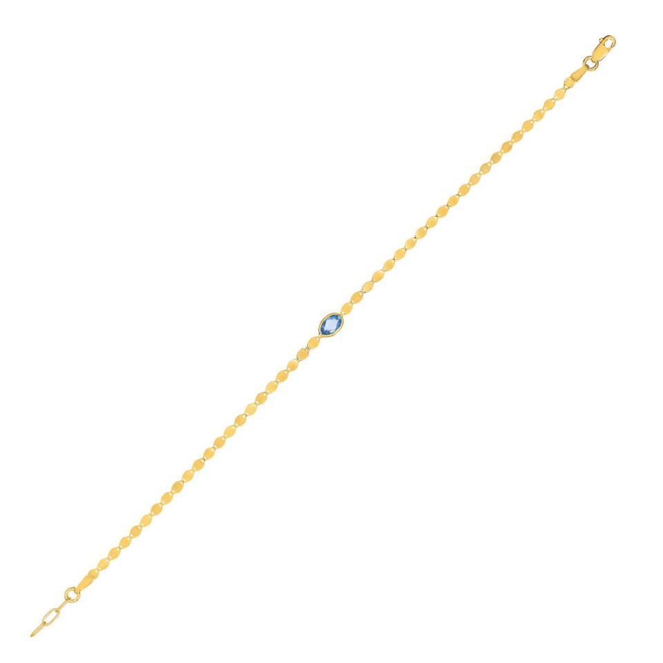 14K Yellow Gold Topaz Chain