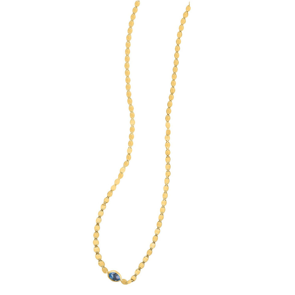 14K Yellow Gold Topaz Chain