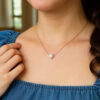 14K Rose Gold Solitaire Pearl Necklace