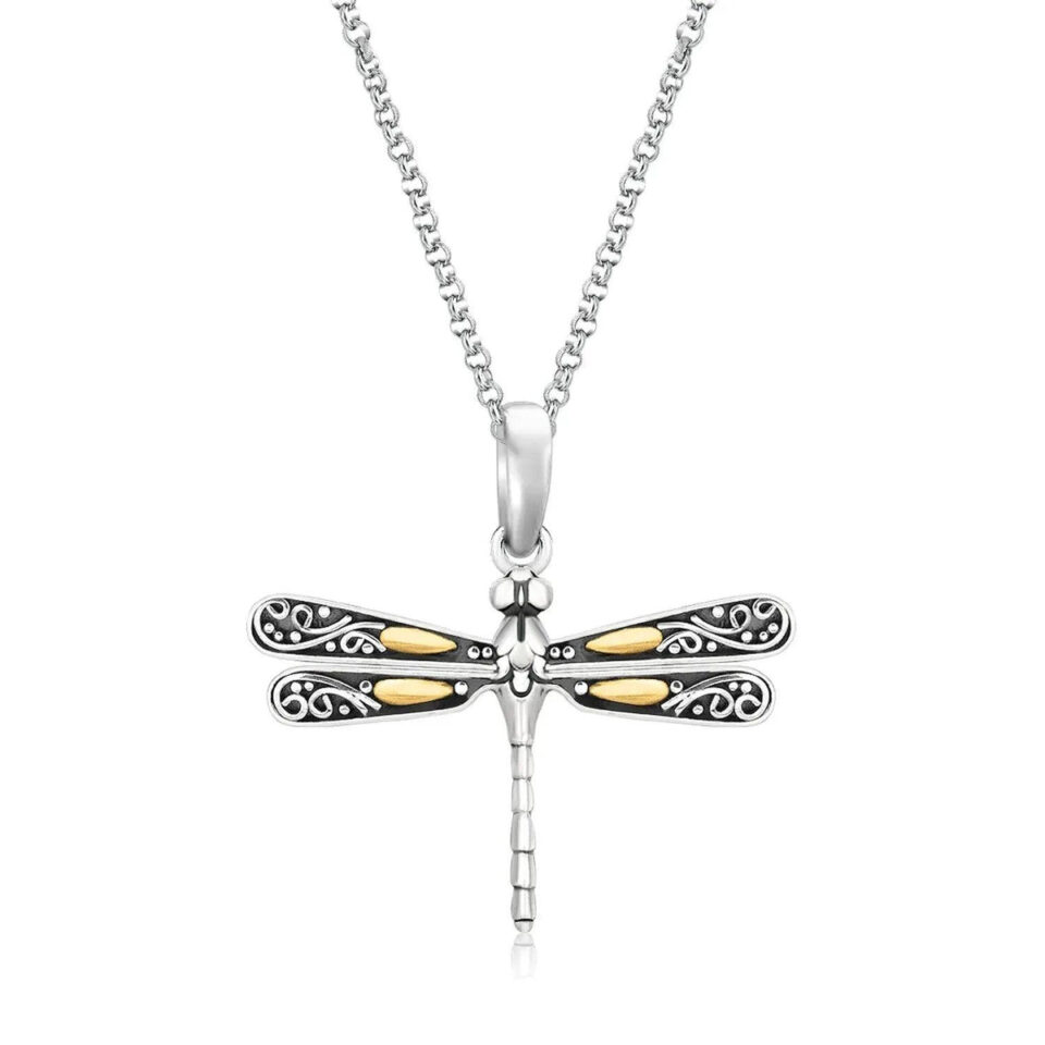 18K Gold And Sterling Silver Pendant