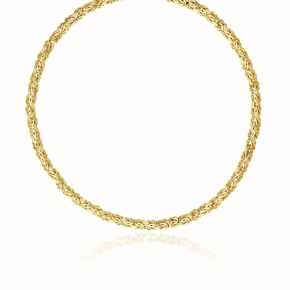 14K Yellow Gold Byzantine Necklace Fancy