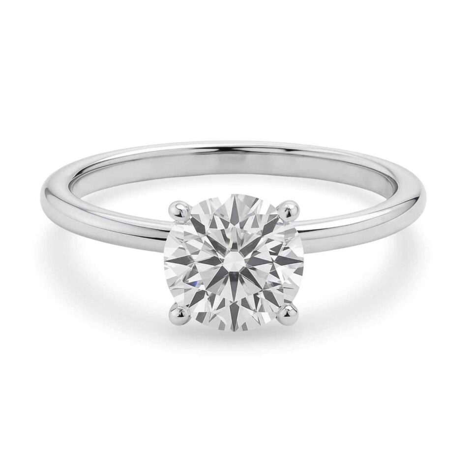 Sterling Silver Lab-Grown Diamond Solitaire Round Ring 1 1/2cttw