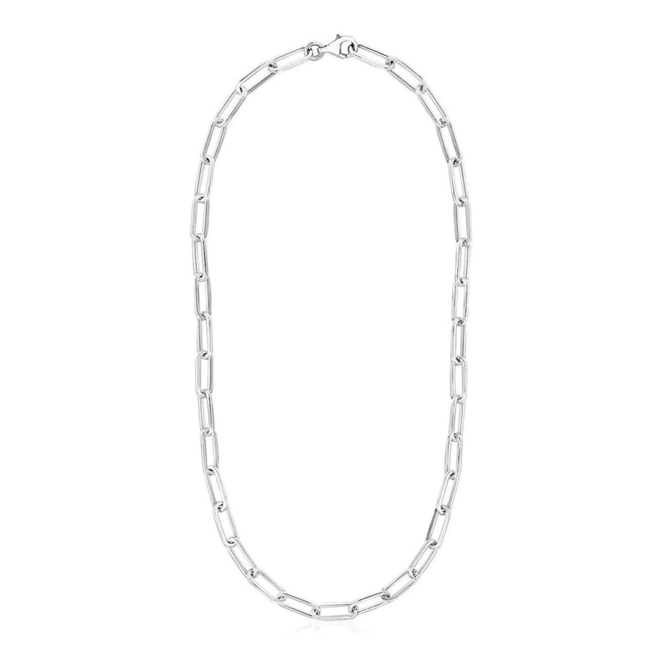 Sterling Silver Paperclip Necklace