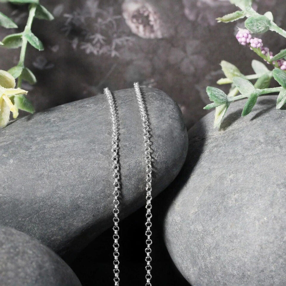 14K White Gold Rolo Chain 1.90mm
