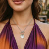 Sterling Silver, Rhodium Plated Heart 8.1g