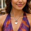 Sterling Silver, Rhodium Plated Heart 8.1g