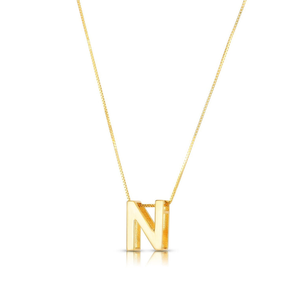 14K Yellow Gold Initial Necklace 1.9g