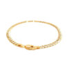 3.60mm pave curb bracelet in solid 14K two-tone gold, view 3