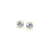 Stud earrings in solid 14K yellow and white gold