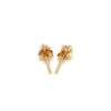 Stud earrings in solid 14K yellow and white gold, view 3