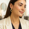 14K Yellow Gold Polished Round Hoop Earrings