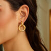 14K Yellow Gold Polished Round Hoop Earrings