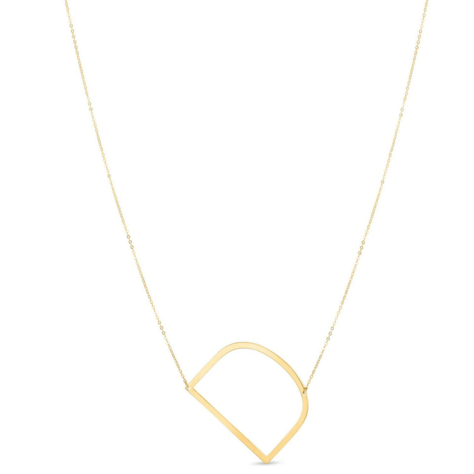 14K Yellow Gold Yours Truly Large Initial D Necklace