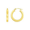 3 × 20 mm square tube hoop earrings in solid 14K yellow gold