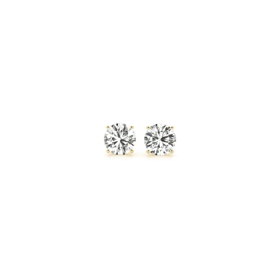 14K Yellow Gold Lab-Grown Diamond Round Stud Earrings 1/2cttw