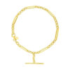 Oval round bracelet in solid 14K yellow gold