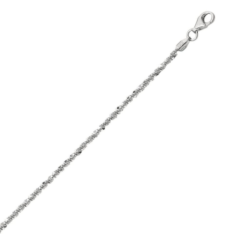 Sterling Silver, Rhodium Plated Anklet
