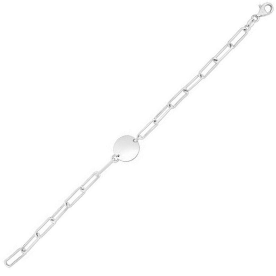 Sterling Silver, Rhodium Plated Circle Bracelet